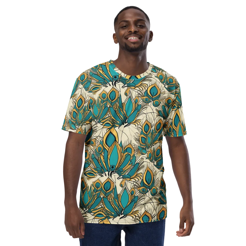 Peacock Gilt on Men's Crew Neck T-Shirt — Front
