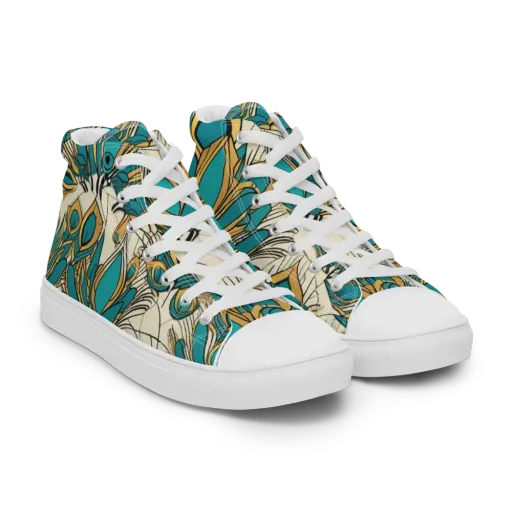 Peacock Gilt on a Men's High Top Canvas Shoes