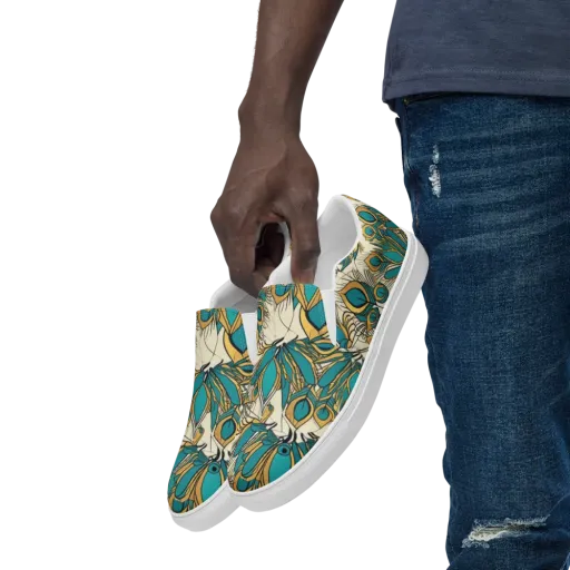 Peacock Gilt on a Men's Slip-On Canvas Shoes
