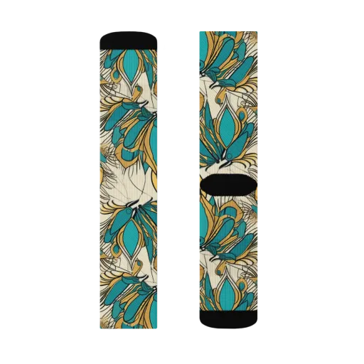 Peacock Gilt on a Socks
