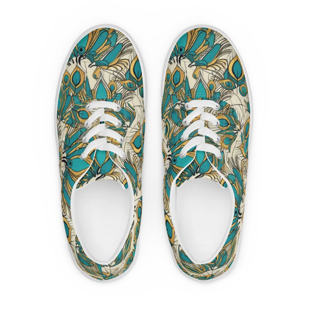 Peacock Gilt on Men's Lace-Up Canvas Shoes — Front