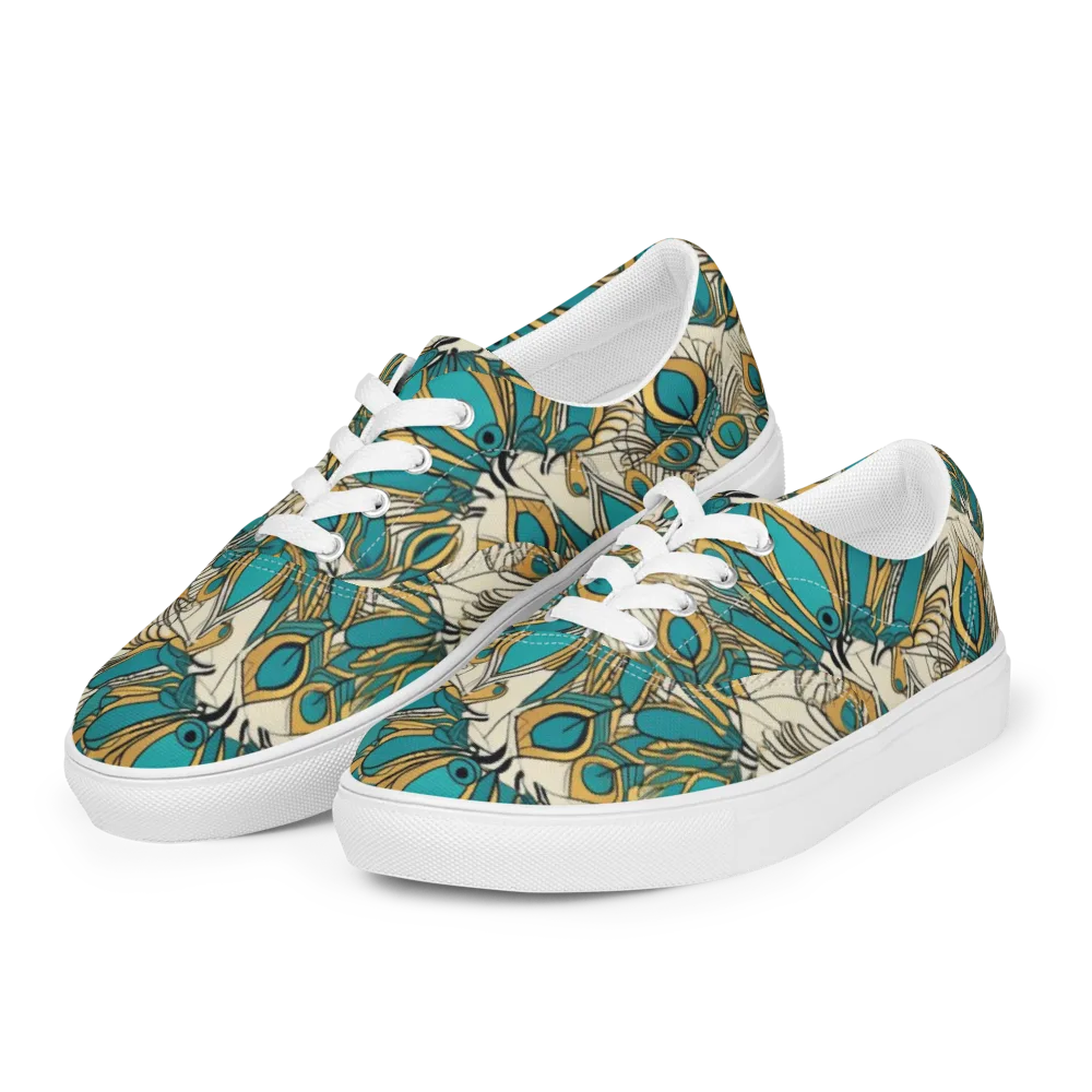 Peacock Gilt on Men's Lace-Up Canvas Shoes — Left Front