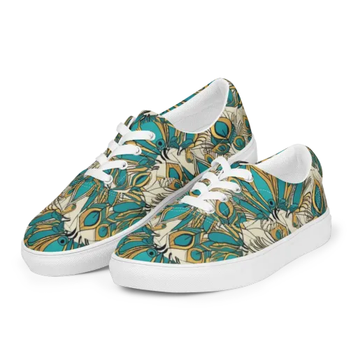 Peacock Gilt on a Men's Lace-Up Canvas Shoes