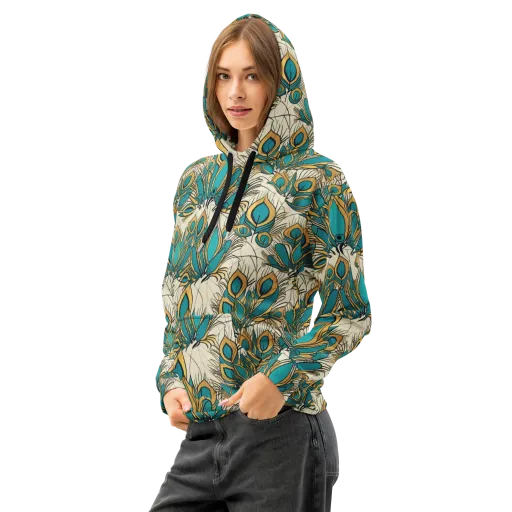 Peacock Gilt on a Cotton Hoodie