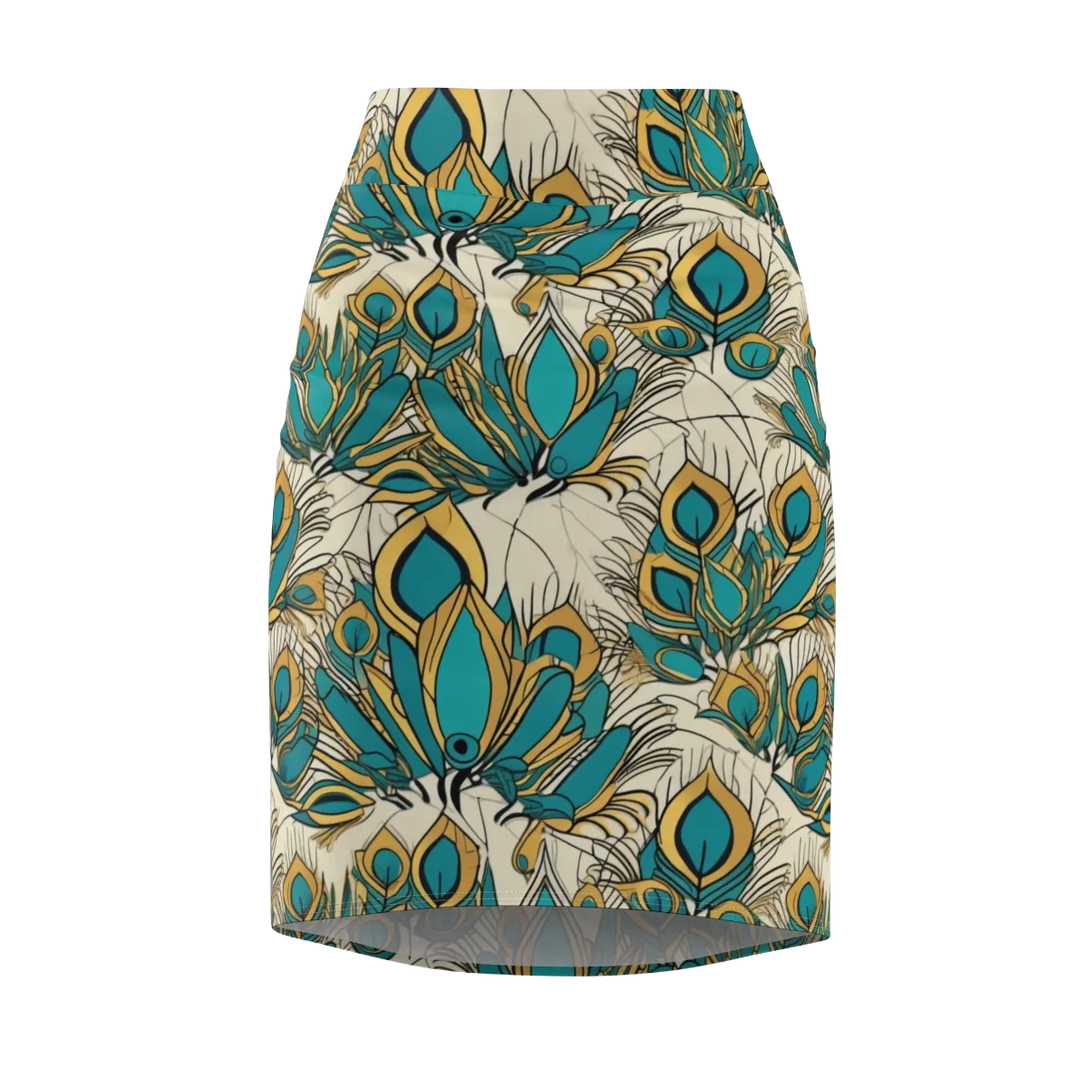 Peacock Gilt on Pencil Skirt — Front