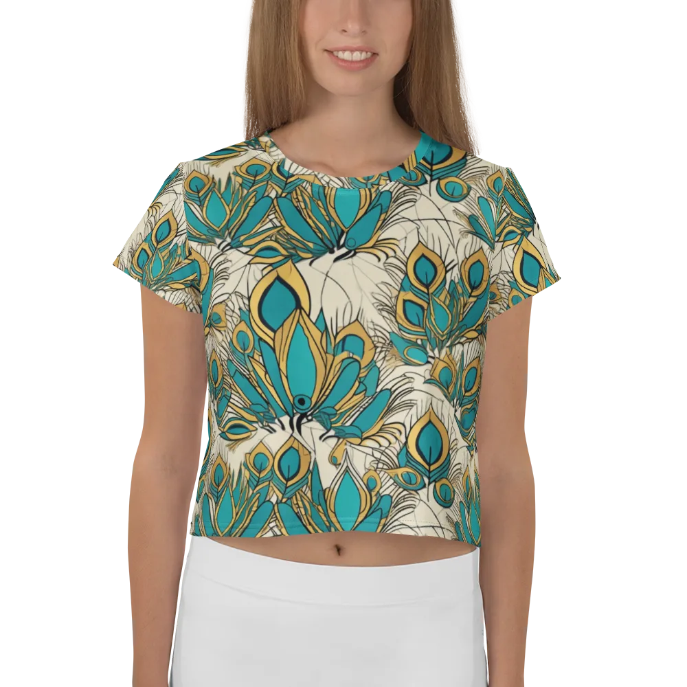 Peacock Gilt on Crop Tee — Front