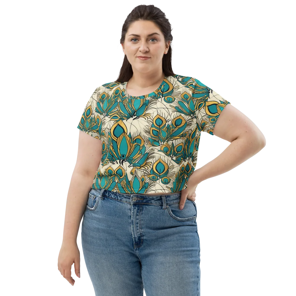 Peacock Gilt on Crop Tee — Front