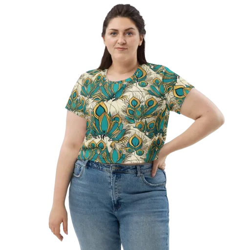 Peacock Gilt on a Crop Tee