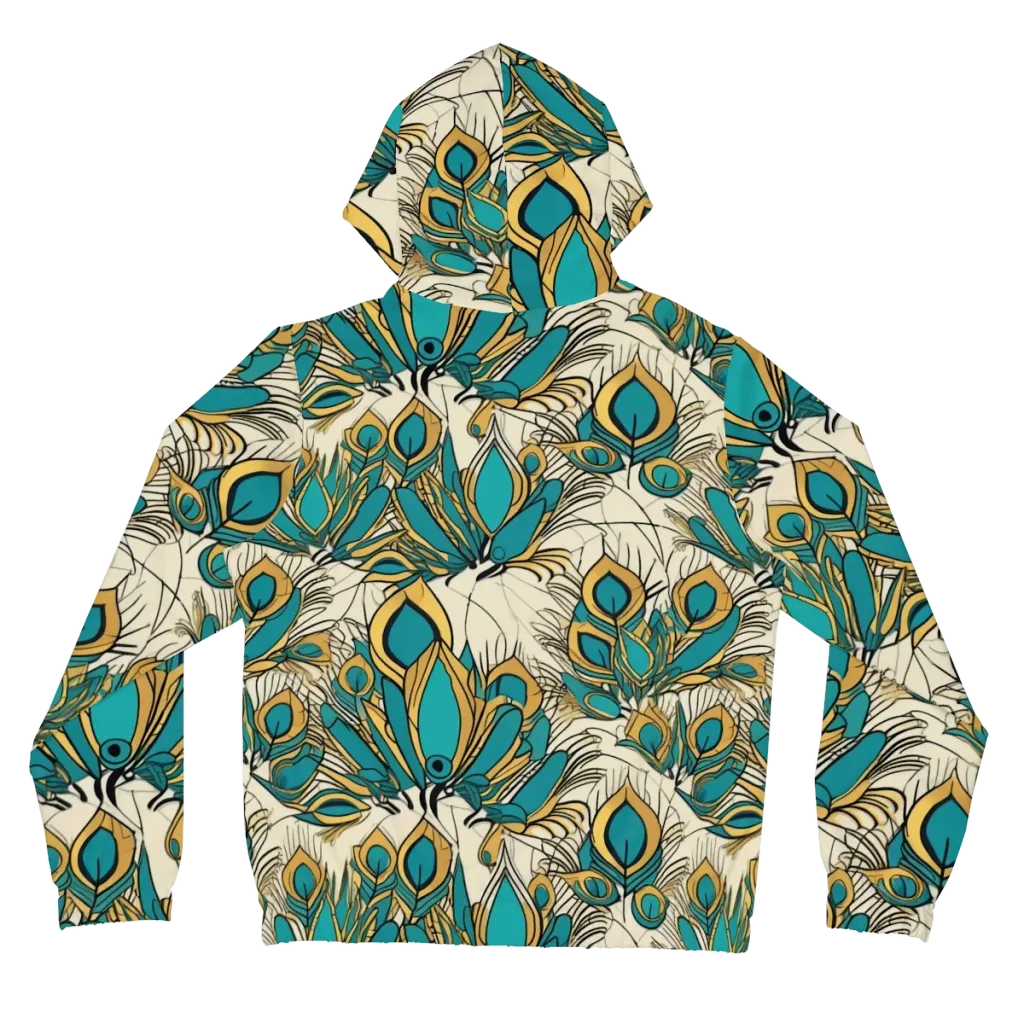 Peacock Gilt on Women's Full-Zip Hoodie — Back