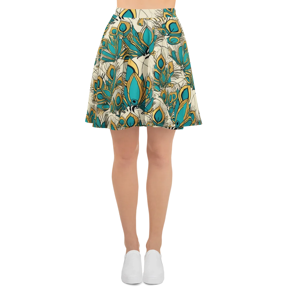Peacock Gilt on Skater Skirt — Front