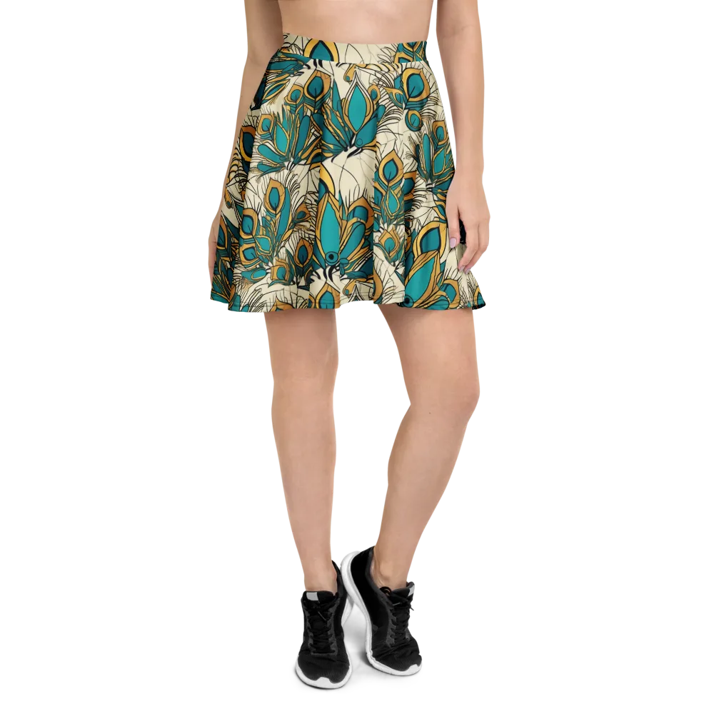 Peacock Gilt on Skater Skirt — Front