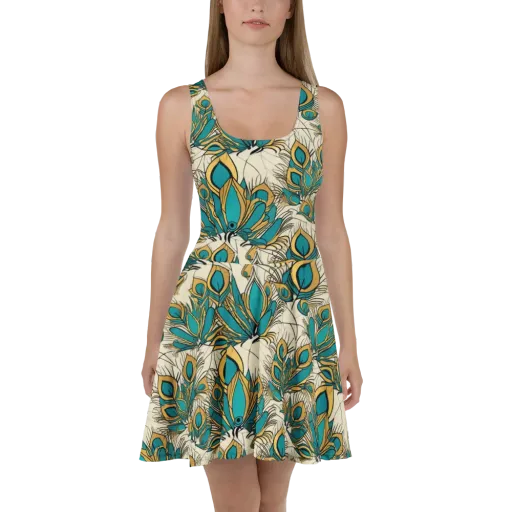 Peacock Gilt on a Skater Dress