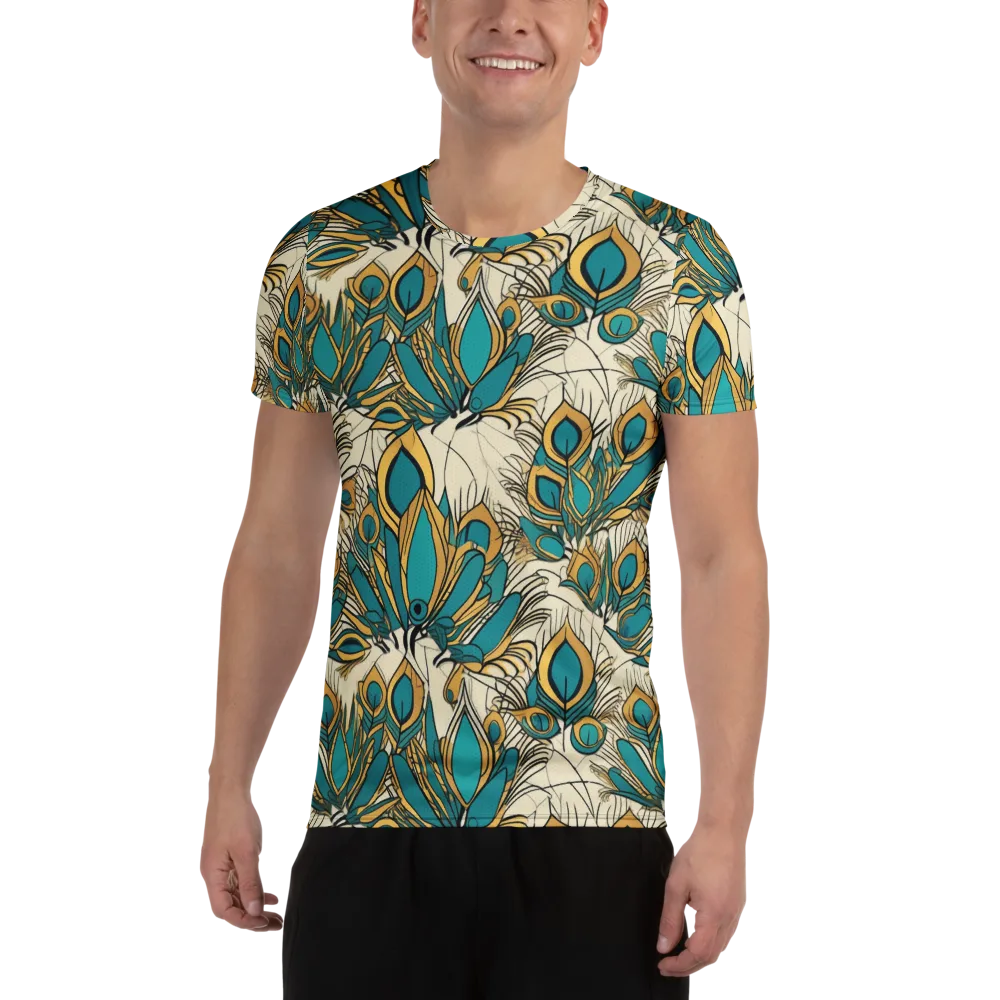 Peacock Gilt on Men's Athletic T-Shirt — Front