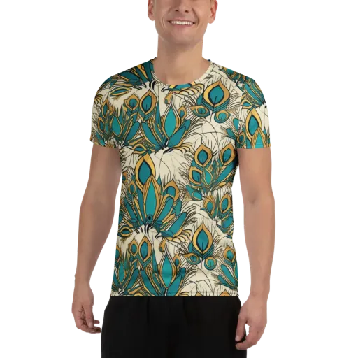 Peacock Gilt on a Men's Athletic T-Shirt