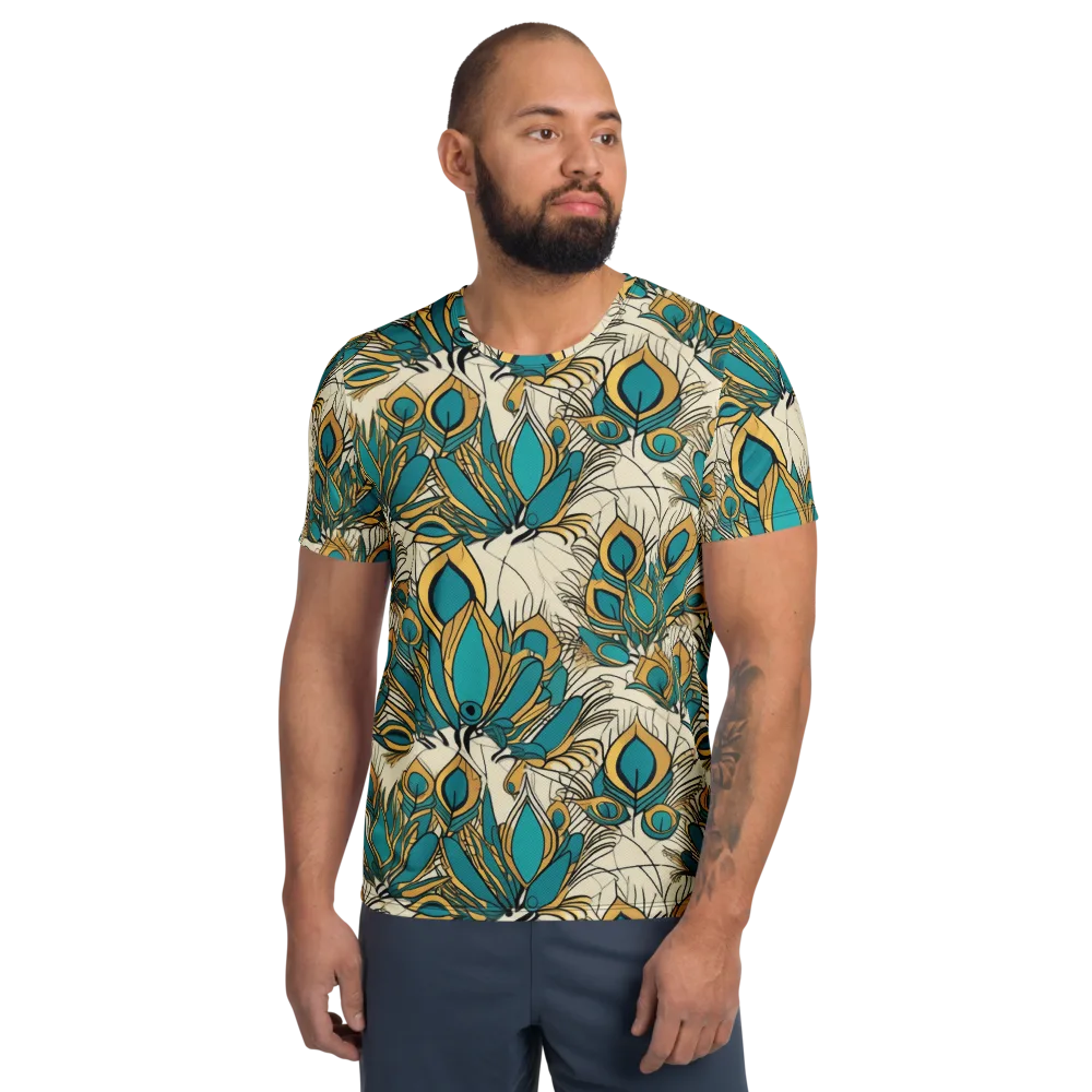 Peacock Gilt on Men's Athletic T-Shirt — Front