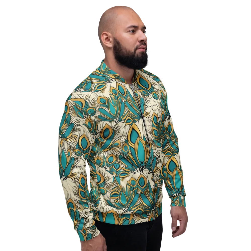 Peacock Gilt on Bomber Jacket — Right