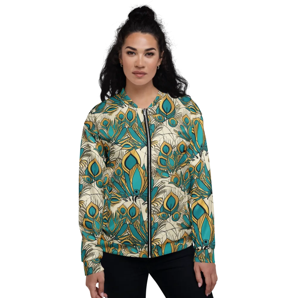 Peacock Gilt on Bomber Jacket — Front