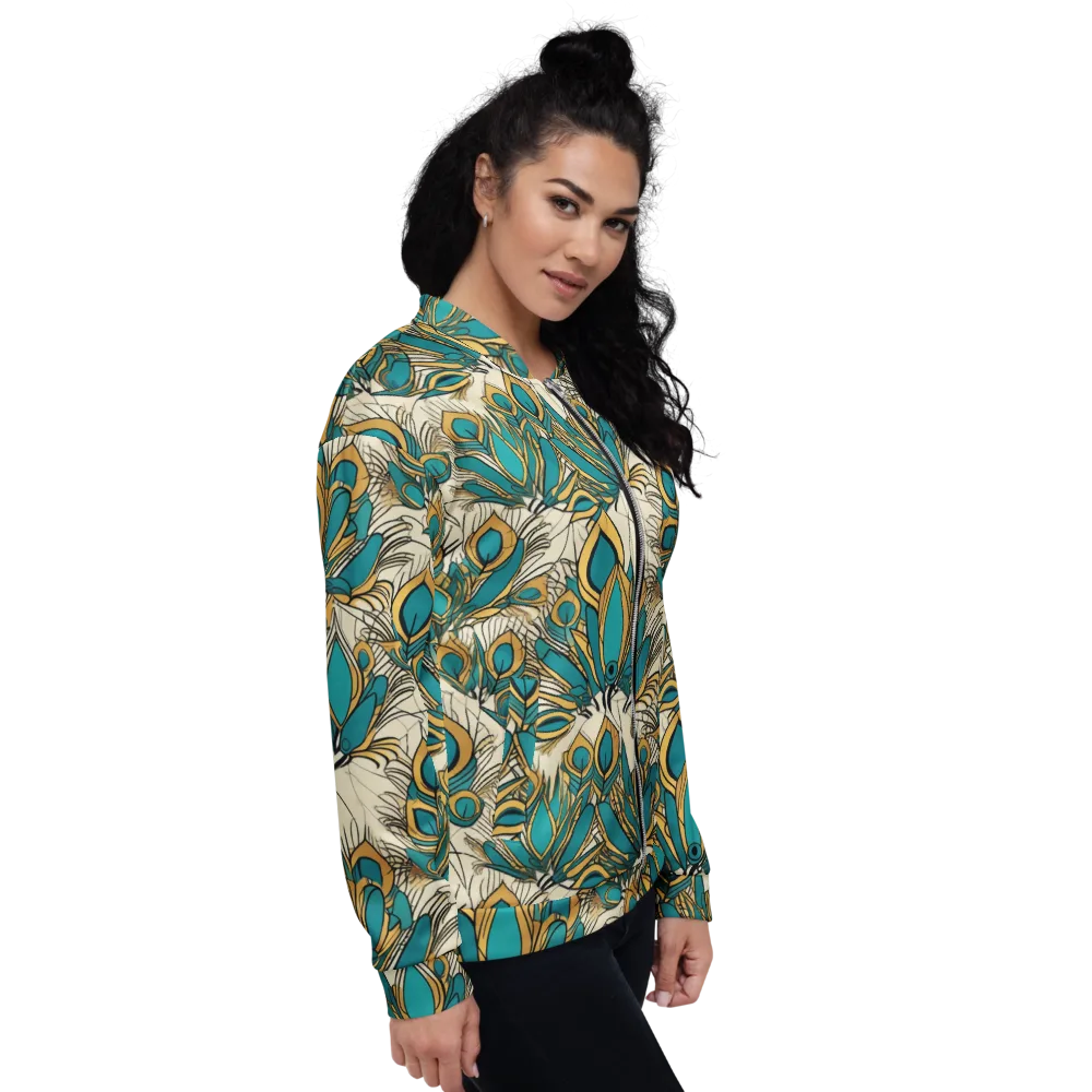 Peacock Gilt on Bomber Jacket — Right