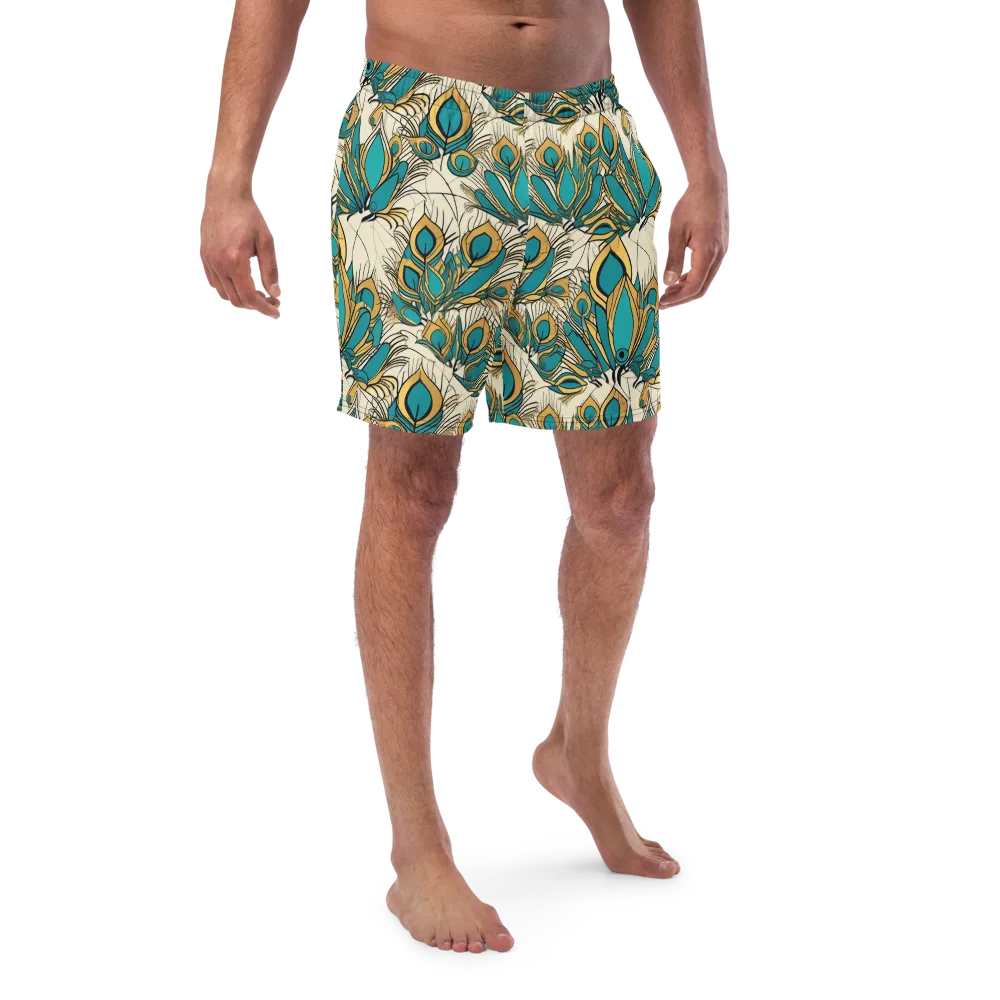 Peacock Gilt on Swim Trunks — Front