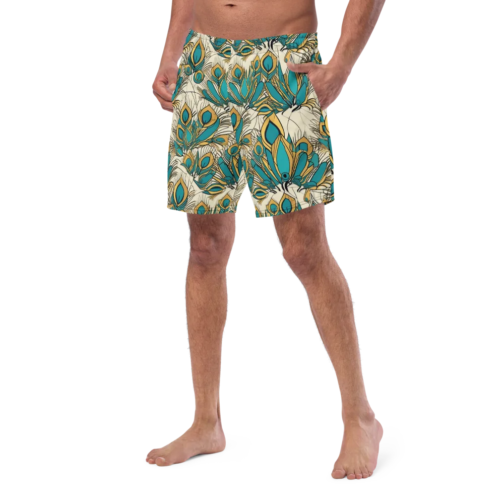 Peacock Gilt on Swim Trunks — Left Front