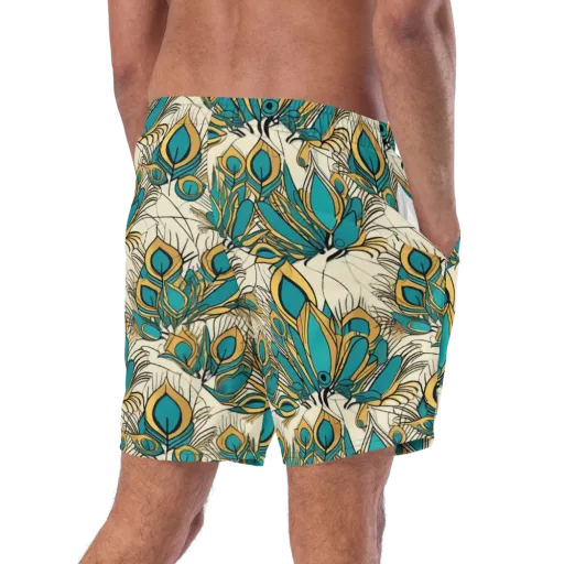 Peacock Gilt on a Swim Trunks