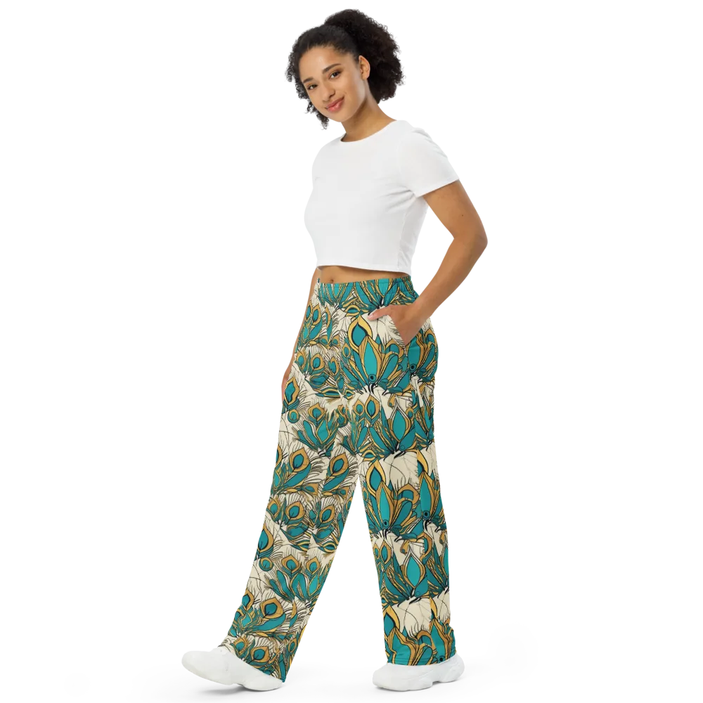 Peacock Gilt on Wide-Leg Pants — Left Front