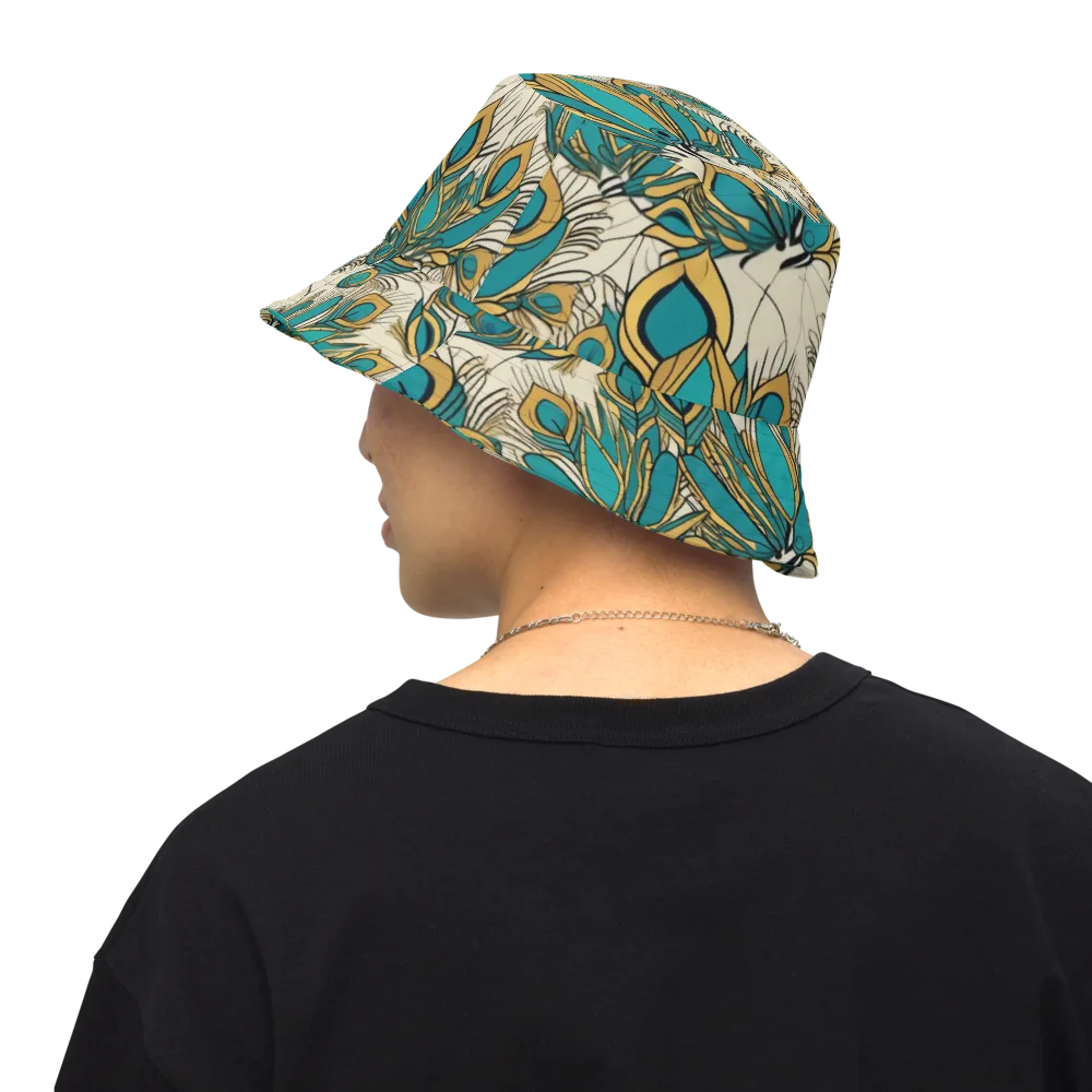 Peacock Gilt on Reversible Bucket Hat — Back Inside