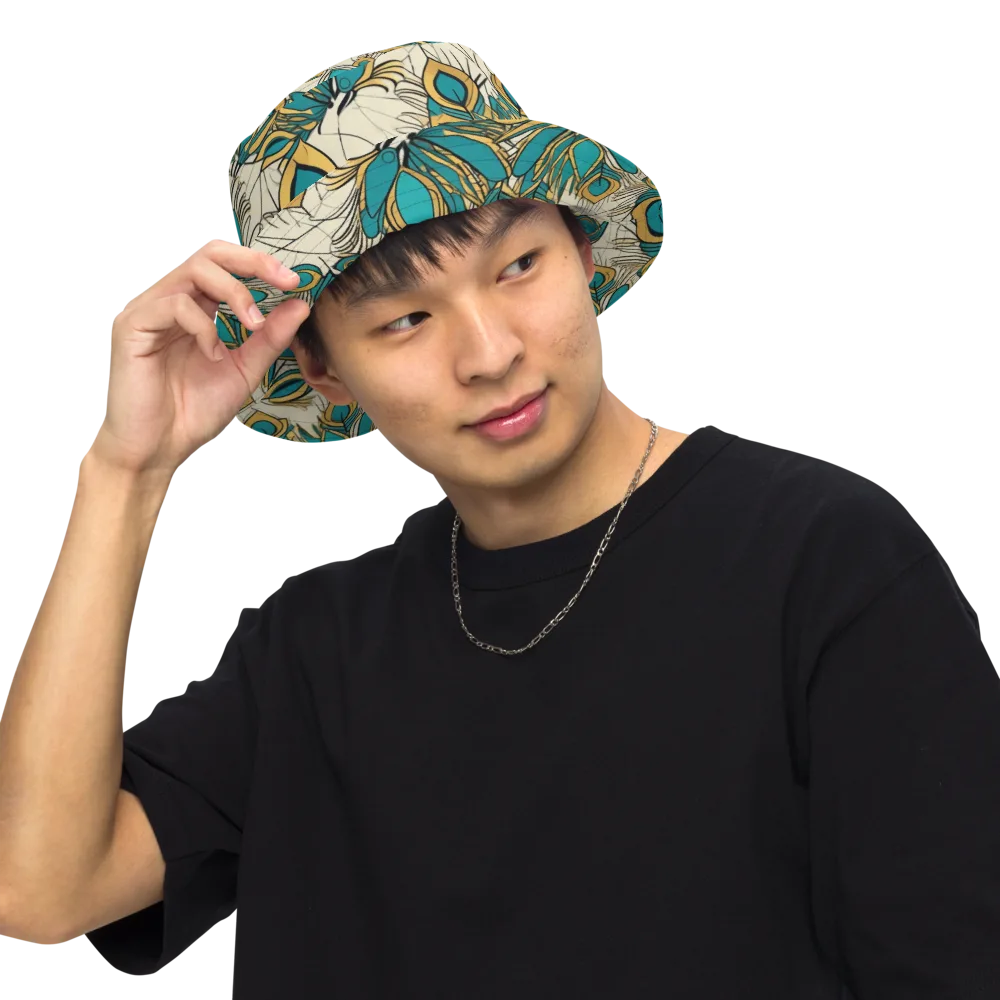 Peacock Gilt on Reversible Bucket Hat — Front Inside