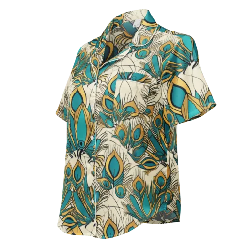 Peacock Gilt on a Women's Short Sleeve Pajama Top