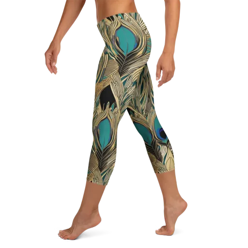Gilded Iridescence on a Capri Leggings