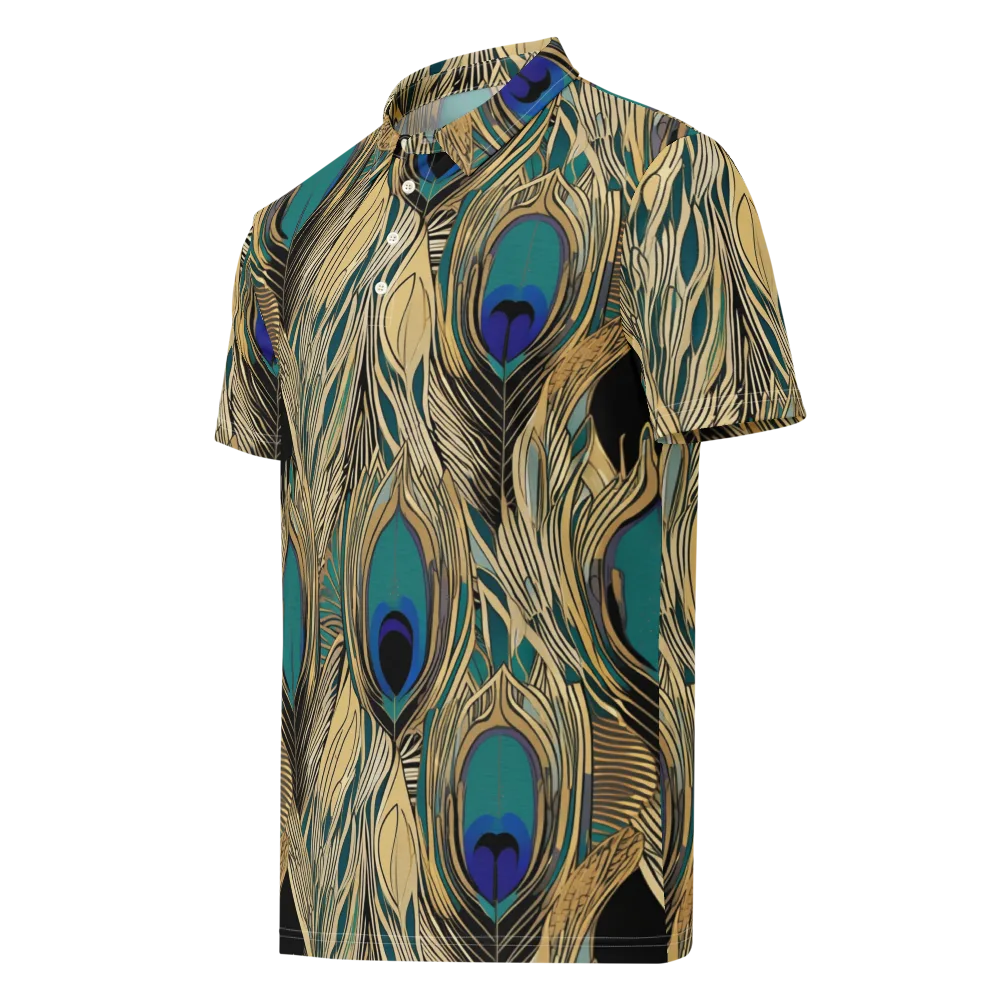 Gilded Iridescence on Men's Slim Fit Polo Shirt — Left Front