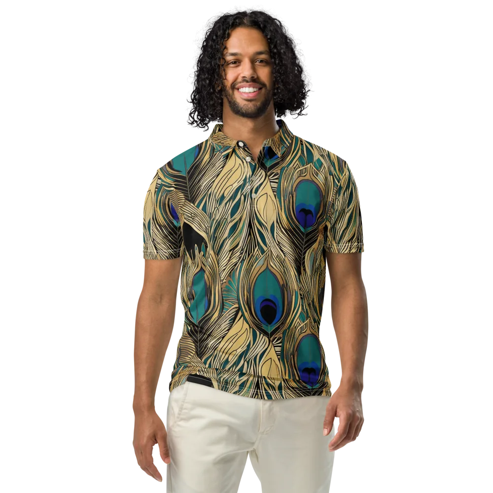 Gilded Iridescence on Men's Slim Fit Polo Shirt — Front