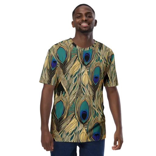Gilded Iridescence on a Men's Crew Neck T-Shirt