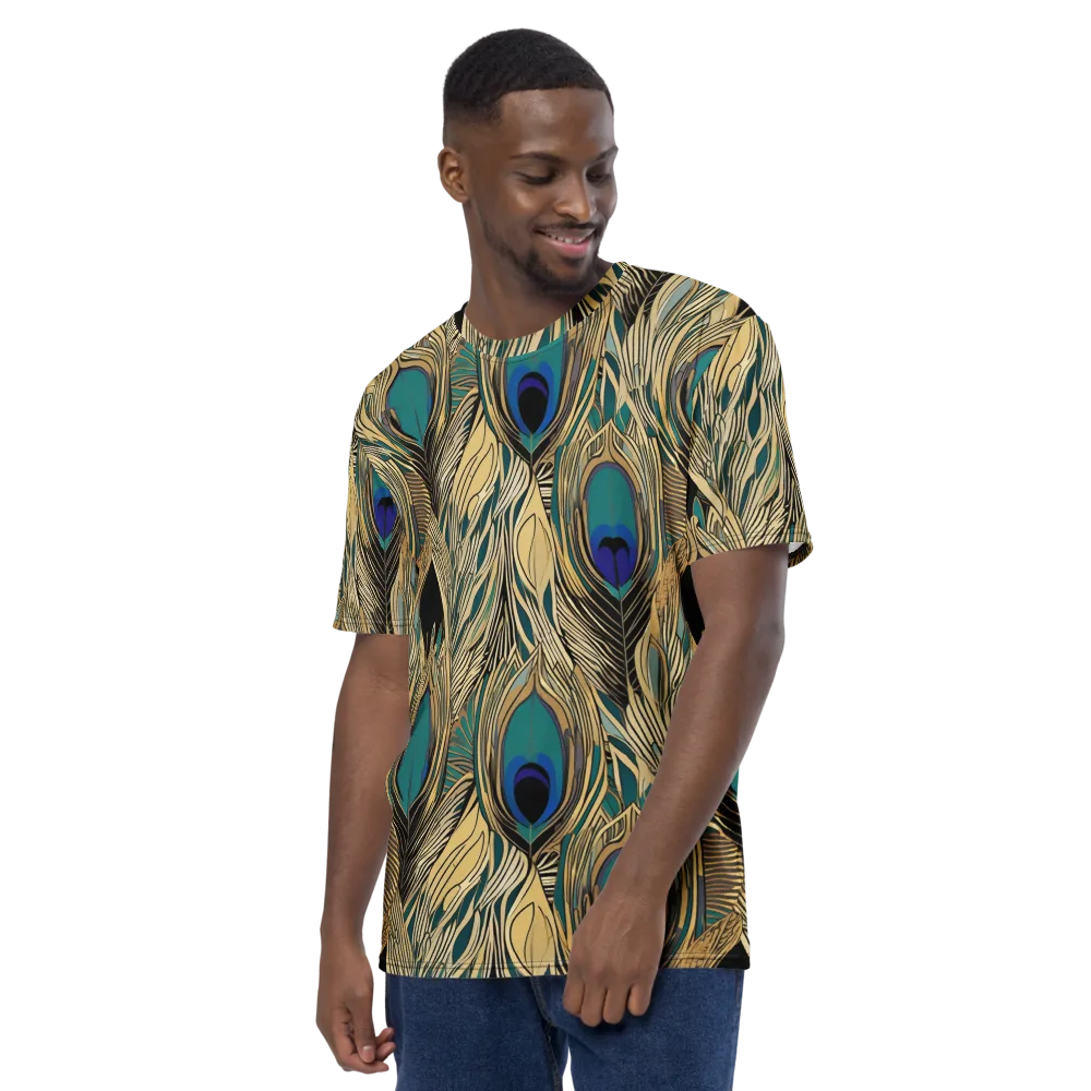 Gilded Iridescence on Men's Crew Neck T-Shirt — Left