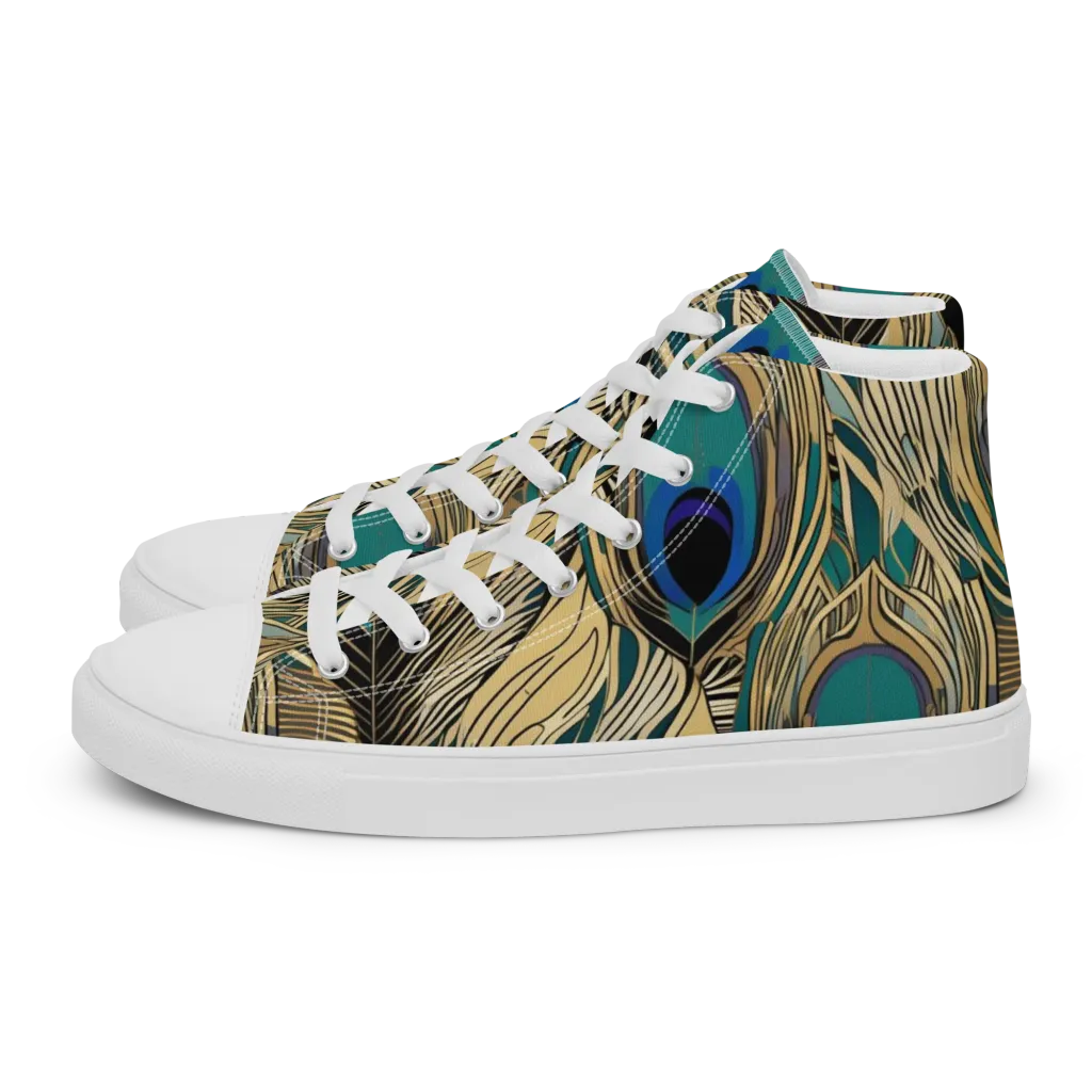 Gilded Iridescence on Women's High Top Canvas Shoes — Left