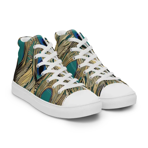 Gilded Iridescence on a Women's High Top Canvas Shoes