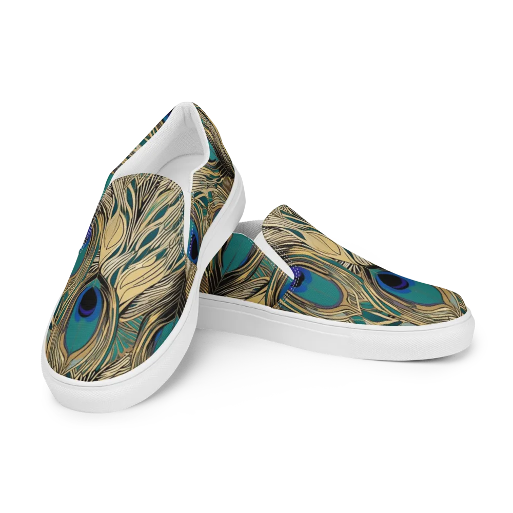 Gilded Iridescence on Men's Slip-On Canvas Shoes — Left Front