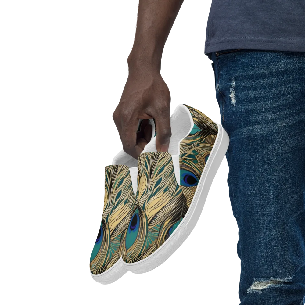 Gilded Iridescence on Men's Slip-On Canvas Shoes — Left Front