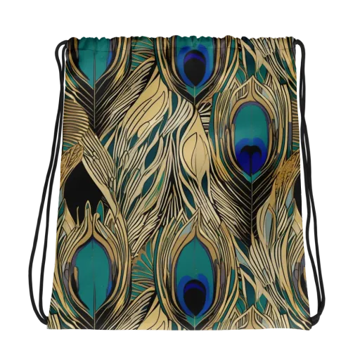 Gilded Iridescence on a Drawstring Bag