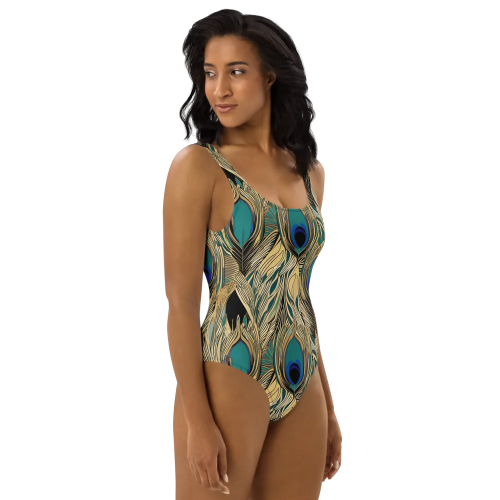 Gilded Iridescence on One-Piece Swimsuit — Right