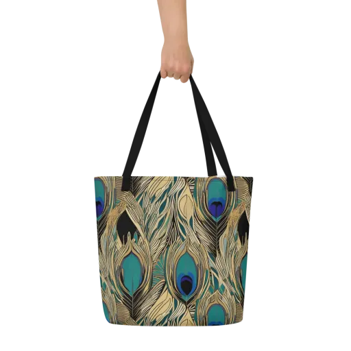 Gilded Iridescence on a Large Tote Bag W/ Pocket