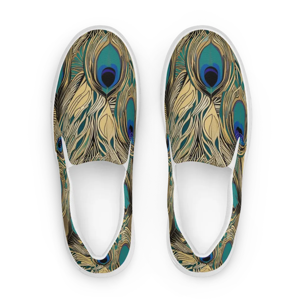 Gilded Iridescence on Women's Slip-On Canvas Shoes — Front