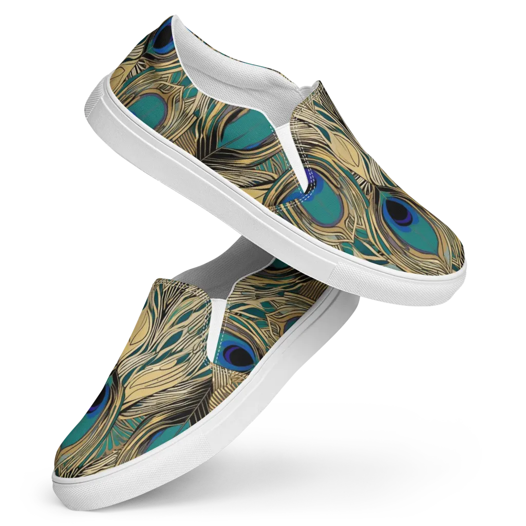Gilded Iridescence on Women's Slip-On Canvas Shoes — Front
