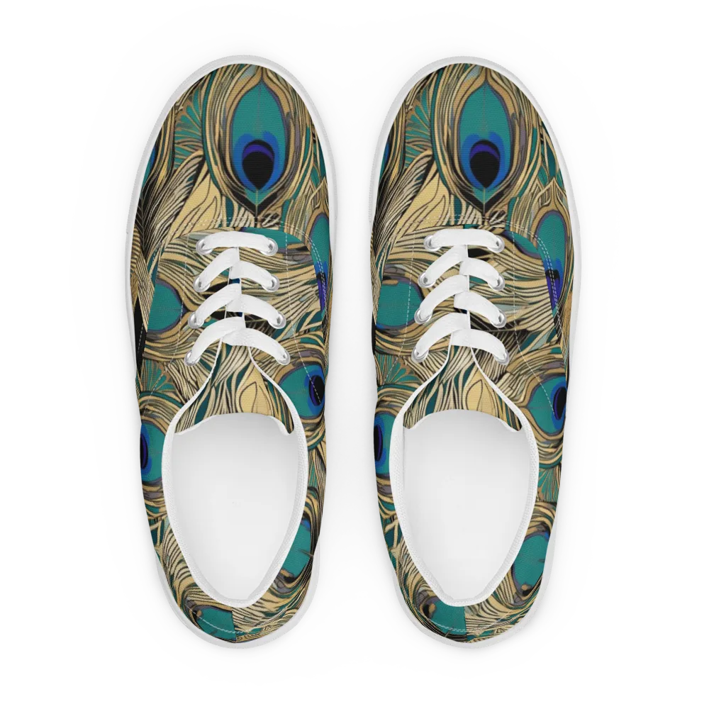 Gilded Iridescence on Men's Lace-Up Canvas Shoes — Front