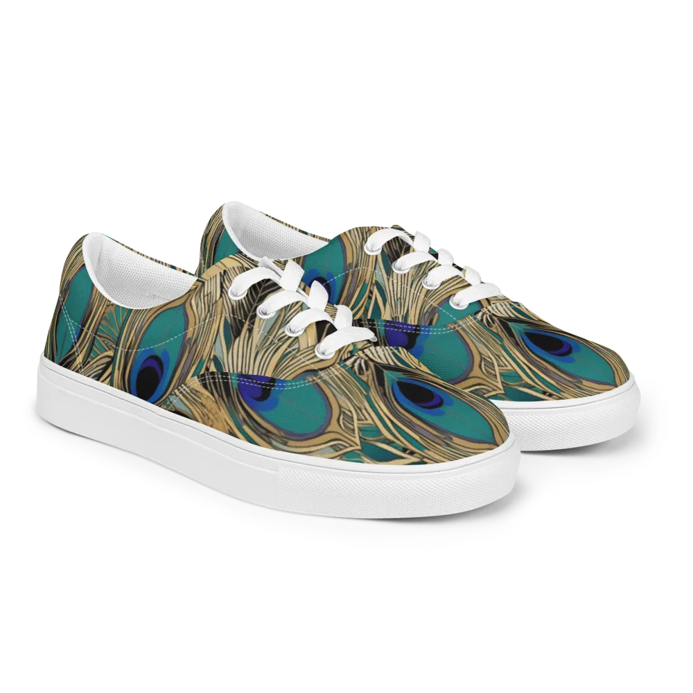 Gilded Iridescence on Men's Lace-Up Canvas Shoes — Right Front
