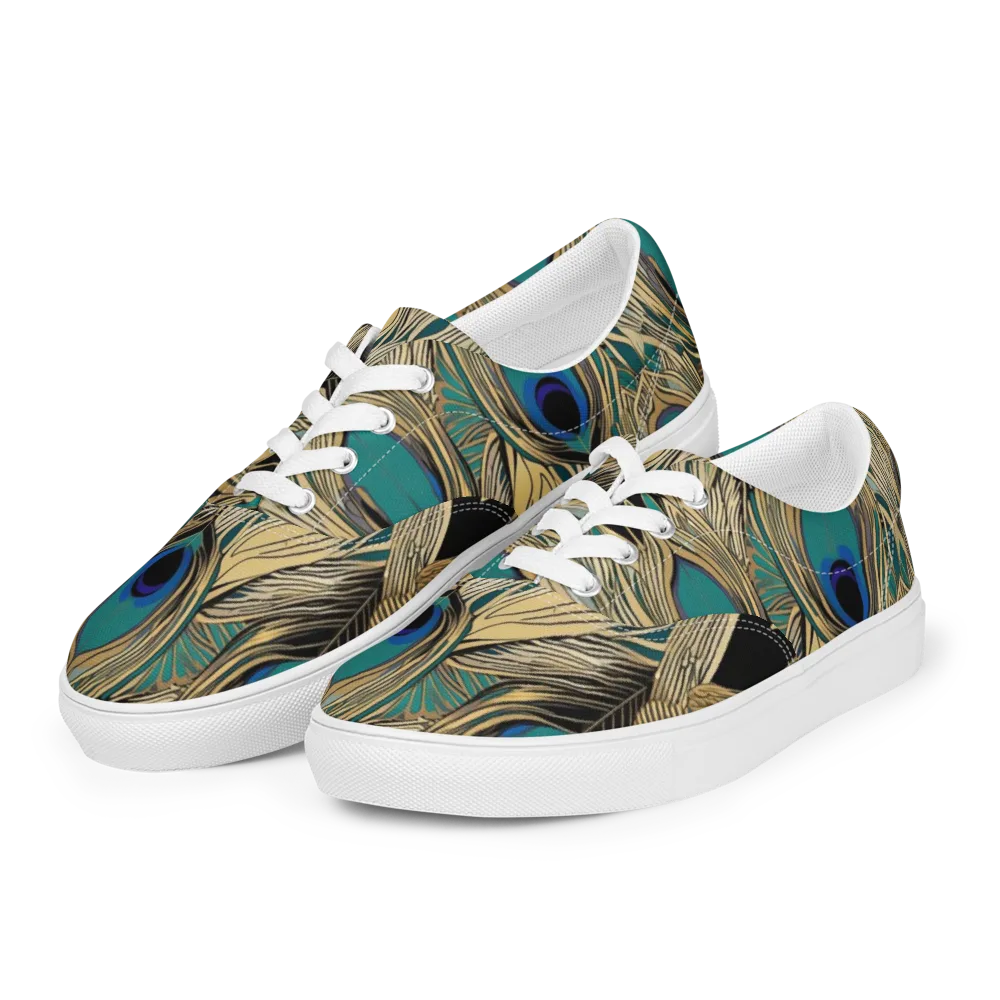 Gilded Iridescence on Men's Lace-Up Canvas Shoes — Left Front