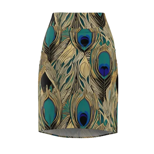 Gilded Iridescence on a Pencil Skirt