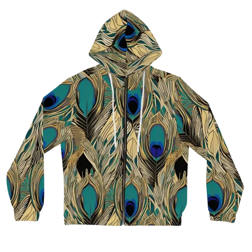 Gilded Iridescence on a Women's Full-Zip Hoodie