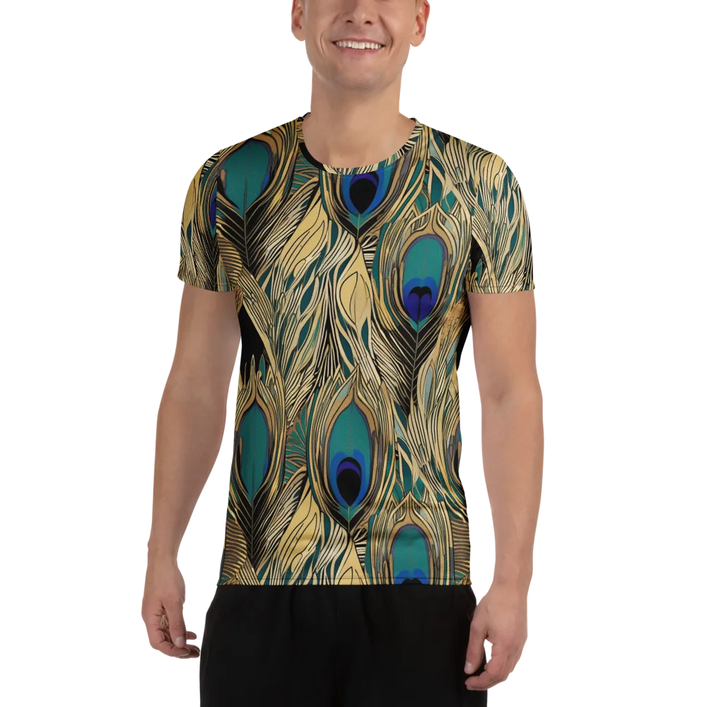 Gilded Iridescence on Men's Athletic T-Shirt — Front