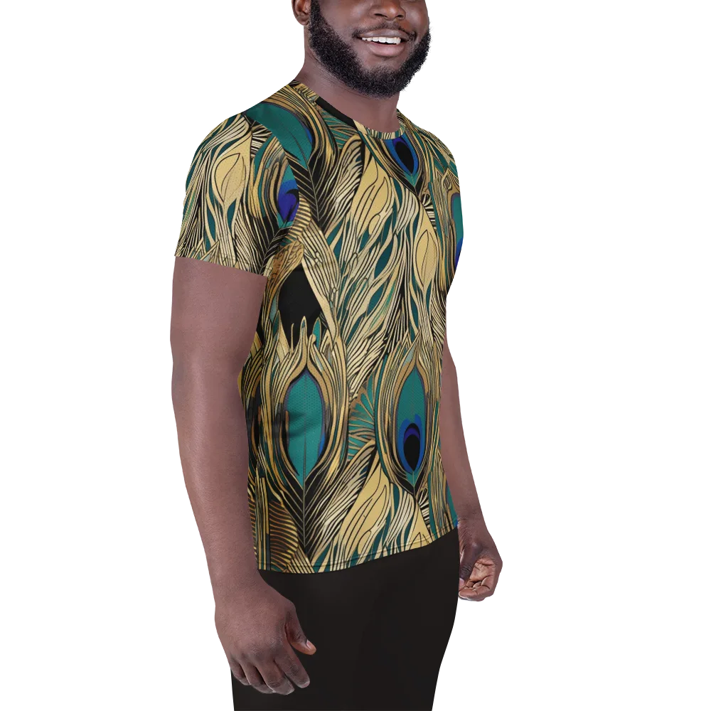 Gilded Iridescence on Men's Athletic T-Shirt — Right